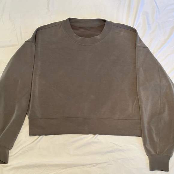 Lululemon Gray Softstreme Perfectly Oversized Cropped Crew - Picture 1 of 2